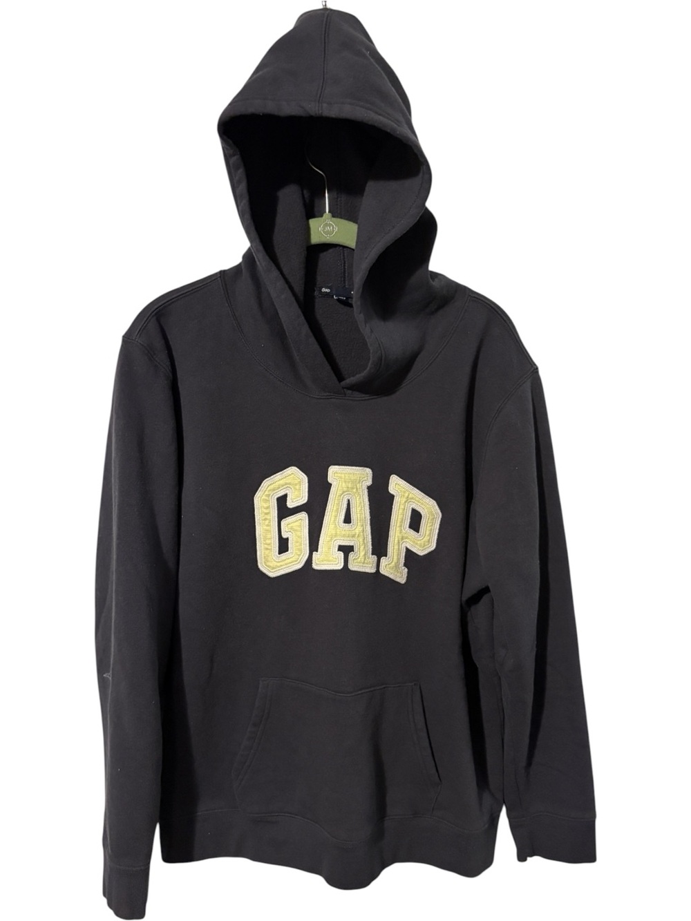 GAP Vintage Navy Blue Hoodie with Yellow Logo